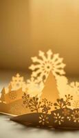 paper cut of a snowflake on a table photo