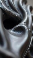 close up of a metal object with water droplets photo