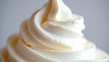 close up of a cupcake with whipped cream photo
