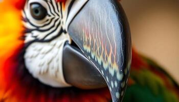 A close up of a colorful parrot photo