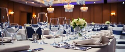 table set up for a formal function photo