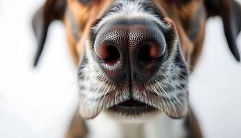close up of a dog's face with his tongue out photo