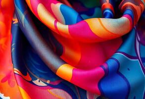 A colorful scarf with a colorful design photo