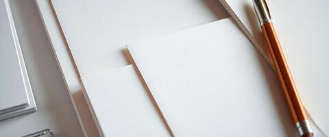 close up of a paper and a pen on a table photo