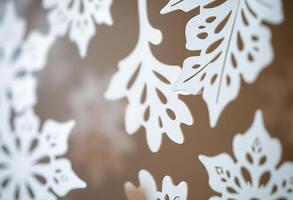 close up of a wall with snowflakes on it photo