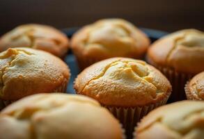 close up of a plate of muffins photo