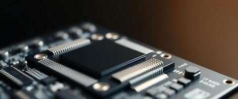 close up of a computer processor chip photo