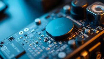 close up of a control panel with buttons photo