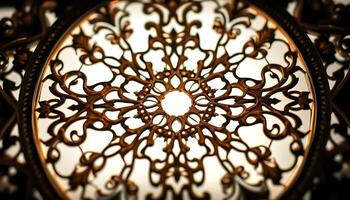 close up view of a circular metal object photo