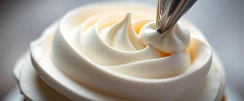 close up of a cupcake with icing photo