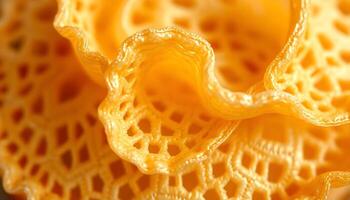 close up view of a yellow object photo