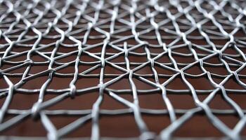 close up view of a metal mesh photo