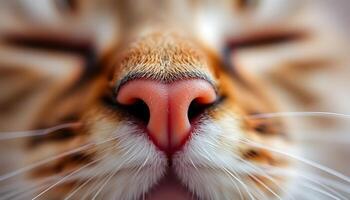 close up of a cat's face with its nose open photo