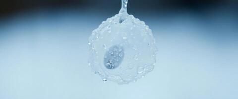 drop of water hanging from a droplet photo