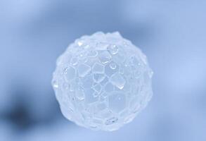 close up of a small ice ball photo