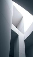 room with a ceiling that has a light coming from it photo