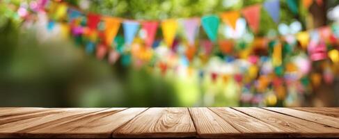The Vibrant Flags Create a Festive Atmosphere for Outdoor Celebrations photo