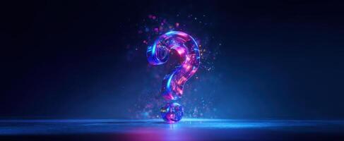 The Colorful Question Mark Illuminating the Digital Realm photo