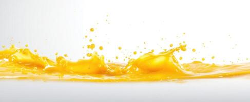 The vibrant splash of yellow liquid creating a captivating abstract background. photo