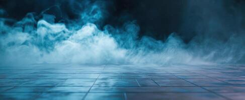 The Mysterious Blue Smoke Rising from a Glossy Floor photo