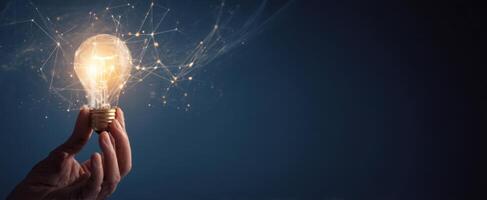 The Innovative Lightbulb Representing Ideas and Creativity in a Digital World photo
