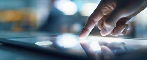 The Interaction with a Touchscreen Tablet in a Modern Workspace Environment photo
