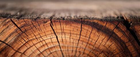 The intricate details of a beautifully finished wooden log surface. photo
