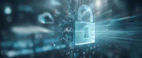 The Digital Lock Representing Modern Security in a Virtual World photo
