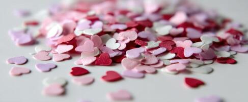 The Colorful Hearts Confetti Creating a Romantic Celebration Atmosphere photo