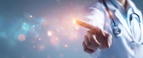 The Doctor's Hand Reaching Towards Digital Innovation in Healthcare photo