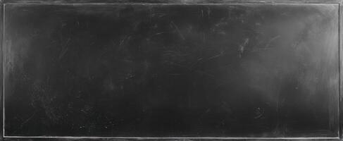 The empty chalkboard ready for notes and creative ideas. photo