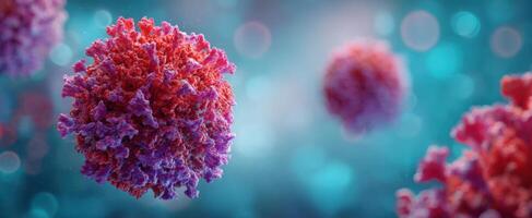 The vibrant structure of a virus illustrating its microscopic beauty and complexity. photo