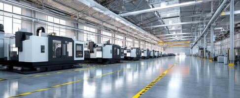 The modern manufacturing facility showcasing advanced CNC machining equipment and technology. photo