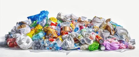 The Pile of Discarded Waste Highlighting Environmental Challenges photo