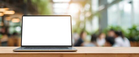 The modern laptop ready for creative projects in a bright workspace photo