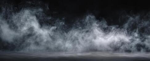 The ethereal beauty of swirling smoke against a dark background. photo