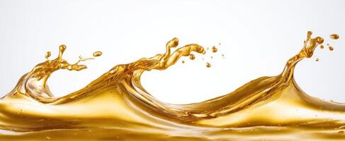 The dynamic splash of golden liquid creating mesmerizing waves photo