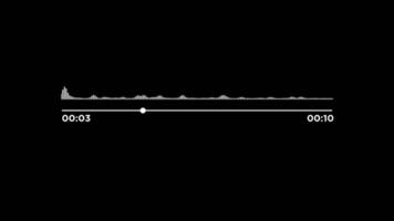 Audio voice message, playing record voice message animation isolated on black background video