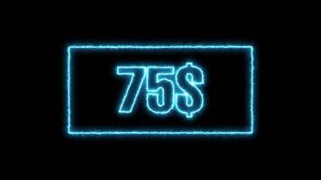 0 to 500 dollar counting money, digits increasing animation isolated on black background video
