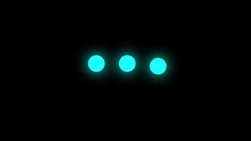 Typing icon, circle dots icon animation isolated on black background video