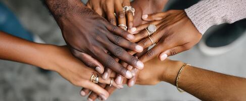 The Hands of Friendship and Unity Among Diverse Cultures photo