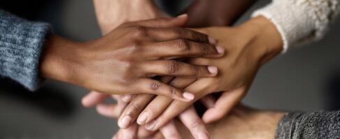 The Hands of Unity and Support in a Collaborative Environment photo