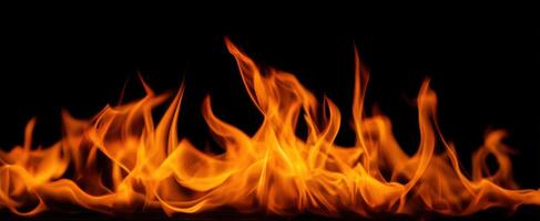 The mesmerizing dance of flames in a captivating dark background photo