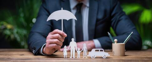 The umbrella representing family protection in financial planning context photo