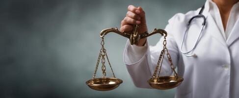 The Balancing Scales Representing Justice and Medicine in Modern Society photo