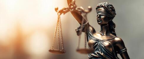 The Lady Justice Statue Holding Scales Symbolizing Law and Fairness photo