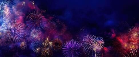 The Beautiful Fireworks Display Lighting Up the Night Sky photo