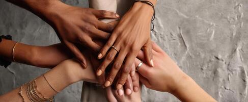 The Hands of Friendship and Unity Displayed in Beautiful Arrangement photo