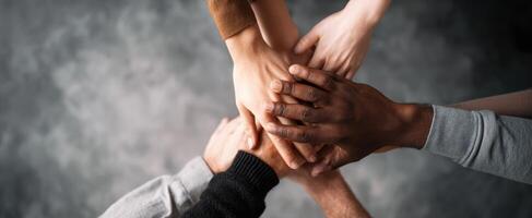 The Hands of Unity and Support in a Diverse Community Setting photo