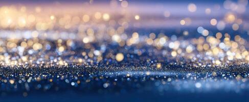 The shimmering bokeh background creates a perfect festive atmosphere for celebrations. photo